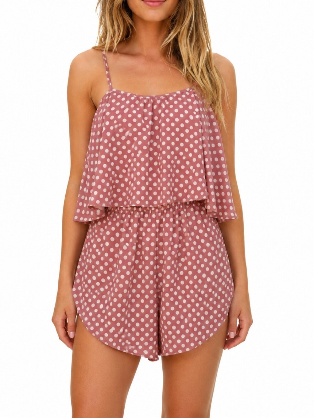 Lovers+Friends Backless Polka Dot Romper